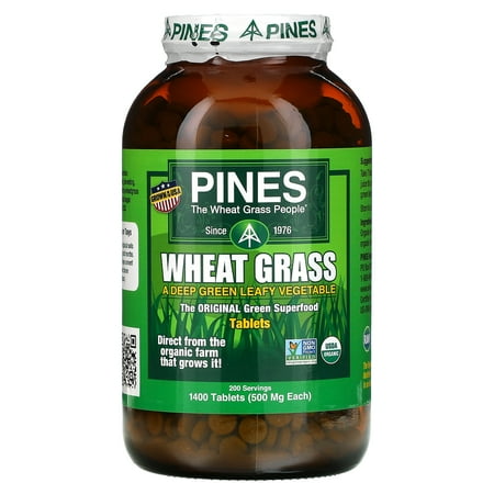 Pines International Organic Pines Wheat Grass, 500 mg, 1400 Tablets