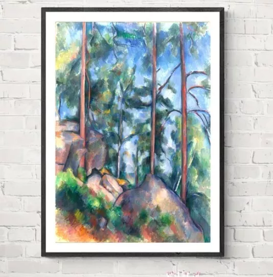 Pines And Rocks By Paul Cezanne, Fine Art Print, Impressionist Poster ...