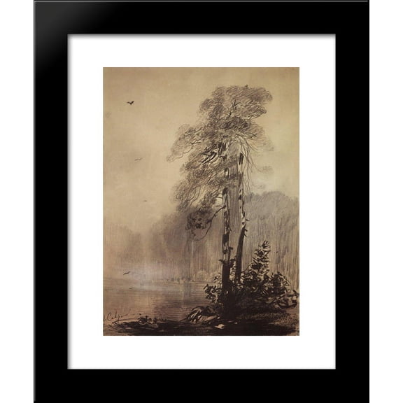 Pines on the shores of Lake 20x24 Framed Art Print by Aleksey Savrasov