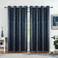 thumbnail image 1 of Pinewave Blackout Curtains Navy Sparkle Chic Room Darkening Drapes for Bedroom Luxury Metallic Patterned Window Panels Thermal Insulated,Grommet Top,52"Wx95"L,2 Pcs, 1 of 5