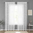 thumbnail image 1 of Pinewave Sheer Lace Vintage Floral Rod Pocket Window Curtain, 2 Panels, White, 54"W x 84"L, 1 of 6