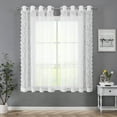 thumbnail image 1 of Pinewave White Lace Sheer Curtains for Living Room Floral Luxury Light Filtering Drapes Treatment,Grommet Top,54"Wx63"L,2 Panels, 1 of 5