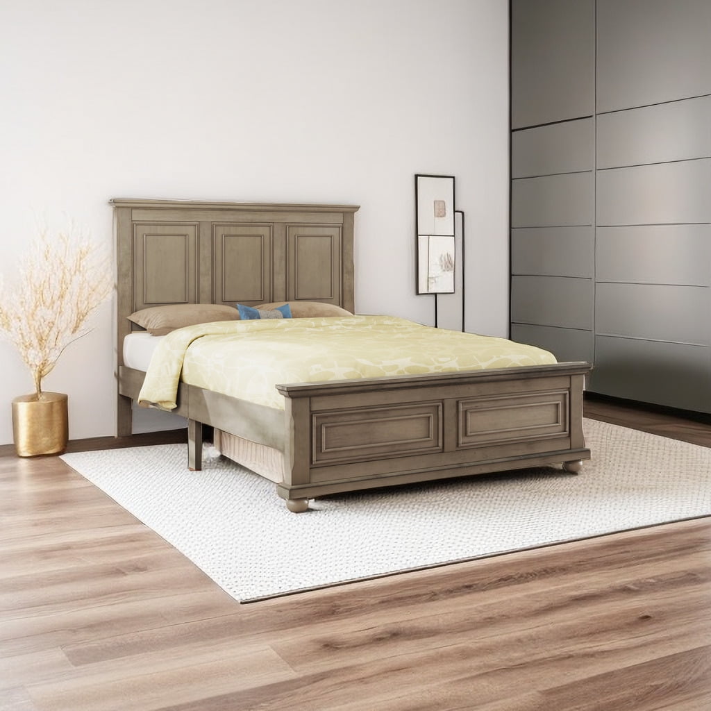 Pinewood Vintage King Bed with Headboard and Footboard, Traditional ...