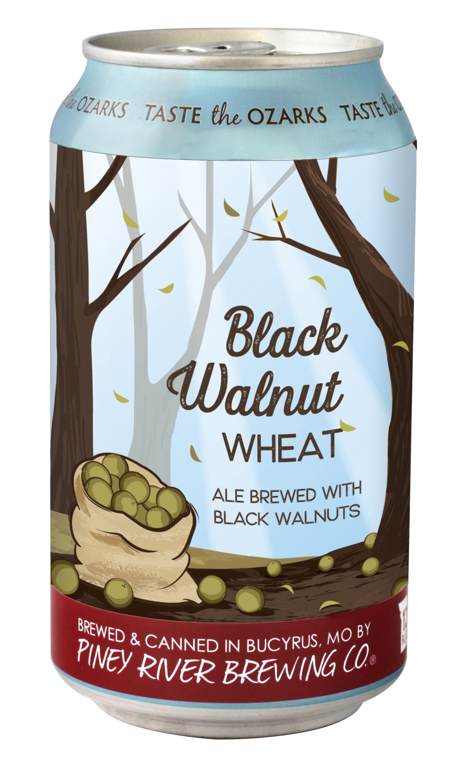Piney River Black Walnut Wheat 6 Pack 12 Fluid Ounce Aluminum Cans, 4.5% ABV Black Walnut Beer