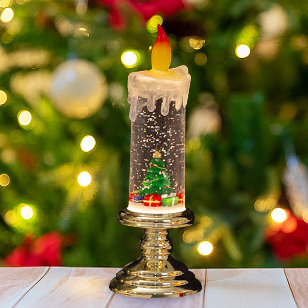 Pinfect Christmas Snow Globe Flameless Candle Creative LED Snow Globe