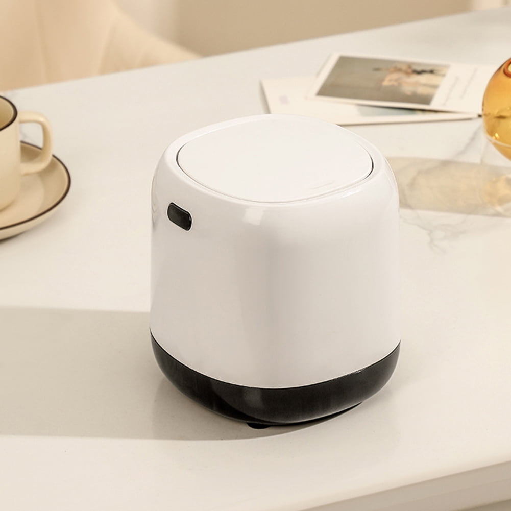 Pinfect Countertop Trash Can Simple Table Waste Bin with Press Type Lid