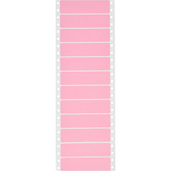 Pinfeed Labels Fanfold Permanent Adhesive, 3 1/2" x 15/16", Pastel Pink (112454)$$Office