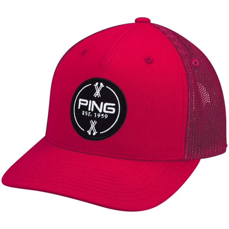 Ping 2015 Patch Structured Hat (Red, Adjustable) Flexfit 110 Golf
