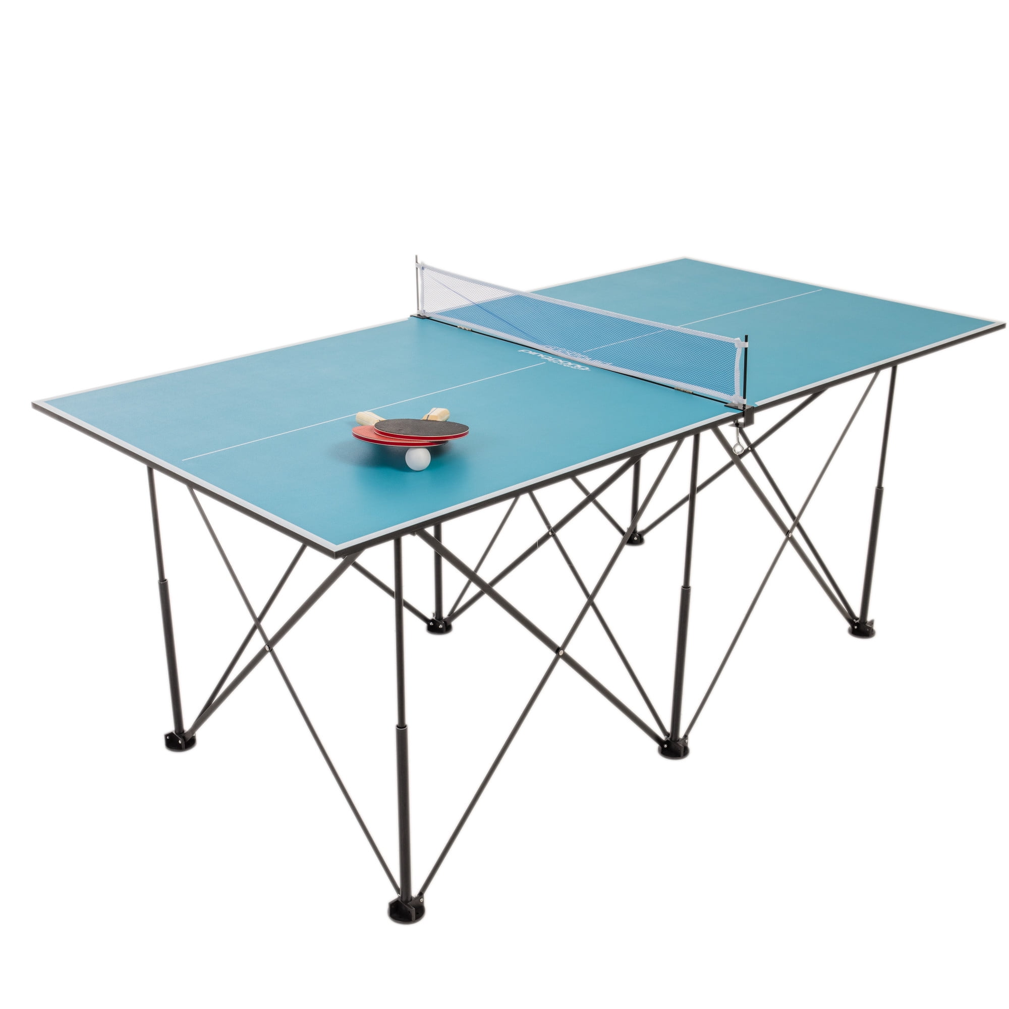 6' Blue Folding Table Tennis Table with Net