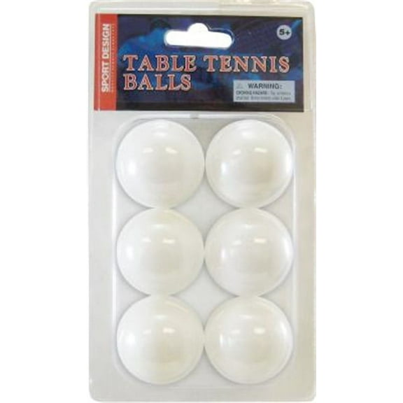 Ping Pong Ball White 6Pk, PartNo TT-6, by Drybranch, Spring, Ping Pong Accessori