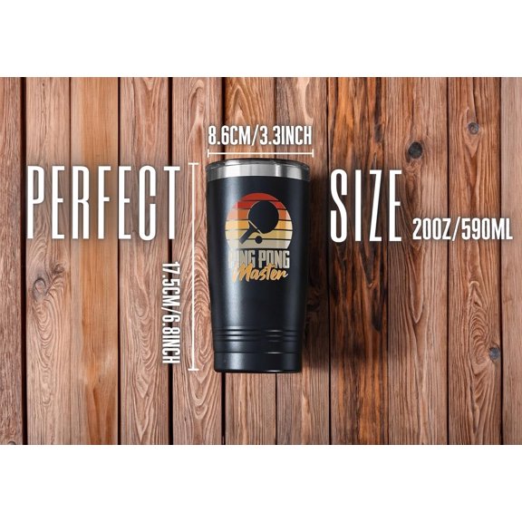 Ping Pong Gifts for Men, Gifts for Ping Pong Lovers, Ping Pong Accessories, 20oz Stainless Steel Tumbler Coffee Mug, Ping Pong Master$$Home Decor, Kitchen, & Other