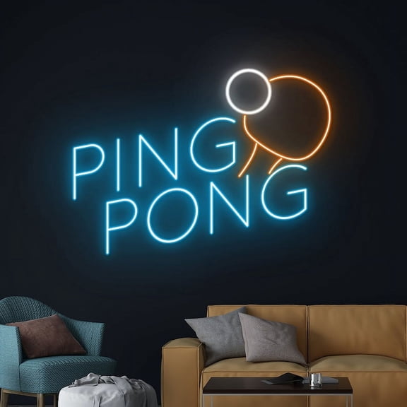 Ping Pong Led Sign, Table Tennis Neon Sign, Table Tennis Racket Neon Light, Home Decor