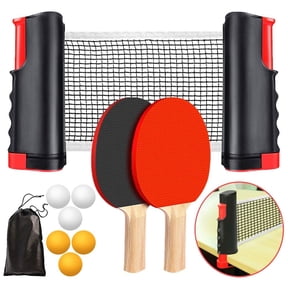 FEHNAG Ping Pong Paddle Set, Portable Table Tennis Set with Retractable Net,Rackets,Balls and Carry Bag for Indoor/Outdoor Games