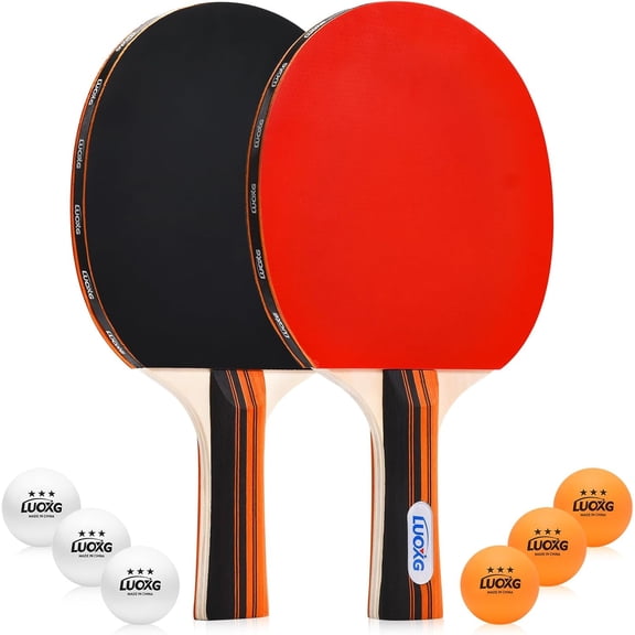 Ping Pong Paddles, Ping Pong Paddles Set of 2, Includes Paddles and Balls, Table Tennis Rackets Set Suitable for Indoor and Outdoor Games, Family Games