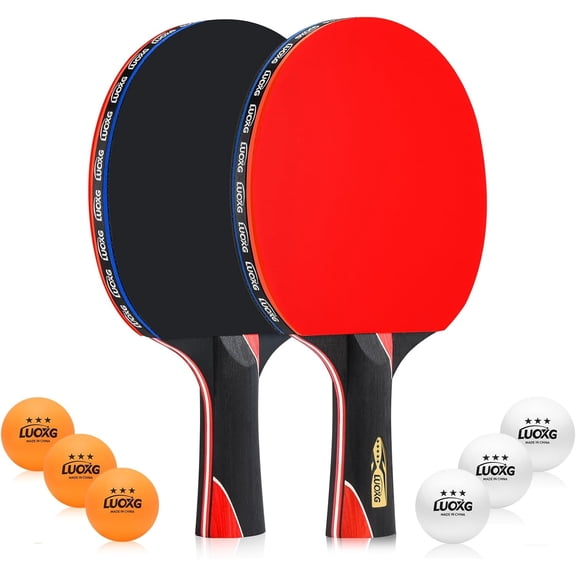 Ping Pong Paddles, Ping Pong Paddles Set of 2, Includes Paddles and Balls, Table Tennis Rackets Set Suitable for Beginners and Professionals
