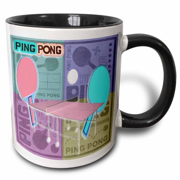 3drose, Ping Pong Pastels, 11oz Two-tone Black Mug