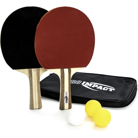 Ping Pong Set  2 Professional Wooden Paddles, 3 Table Tennis Balls & Carry Case  Indoor/Outdoor Racket Kit for Beginner & Intermediate Players, Kids & Adults