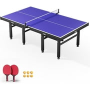 Ping Pong Table, 16mm Thick Tabletop Professional Table with Quick Clamp Net and Paddle, Tournament Quality, 10 Minute Easy Assembly, Weatherproof Indoor & Outdoor
