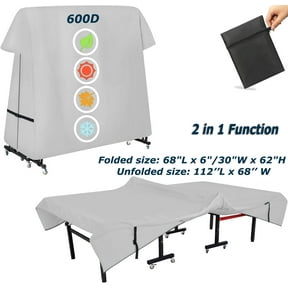 Ping Pong Table Cover Outdoor Waterproof, 600D Indoor Table Tennis Cover Fits Universal 9x5 FT Folding Tables and Flat Tables, Sunscreen Heavy-Duty Folding Table Tennis Table Cover