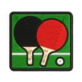 thumbnail image 1 of Ping Pong Table Tennis Paddles and Ball Applique Multi-Color Embroidered Iron-On Patch - 3 Inch Medium, 1 of 5