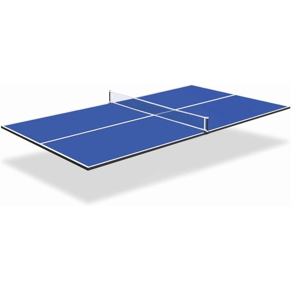 Ping Pong Table Top, 8FT Foldable Table Tennis Table Topper for Pool Table, Indoor Outdoor Table Tennis Conversion Top for Billiard Table w/Net & Foam Padding, Easy Conversion (8ft-Blue)