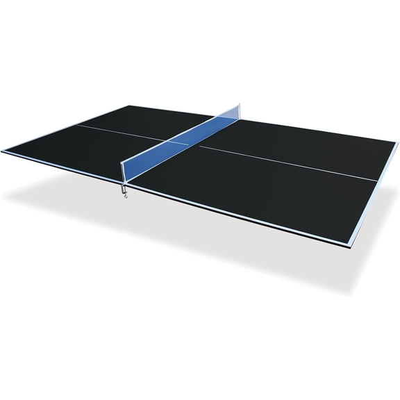 Ping Pong Table Top for Billiard Table - 9FT Foldable Table Tennis Table Topper for Pool Table with Net & Premium Foam Padding | Portable Table Tennis Conversion Top for Indoor Outdoor Games Black