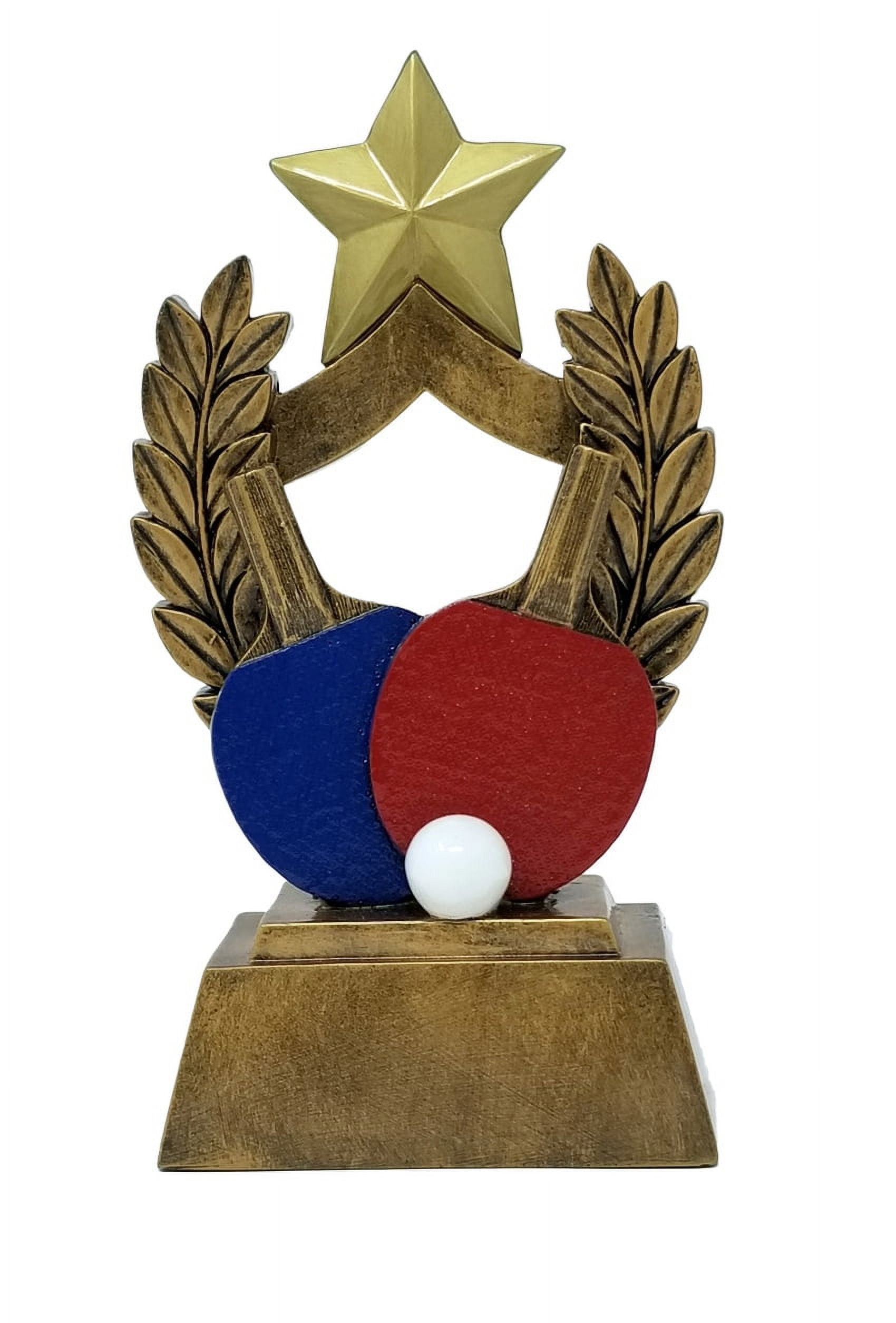Ping Pong Trophy | COLORED Paddles Table Tennis Award
