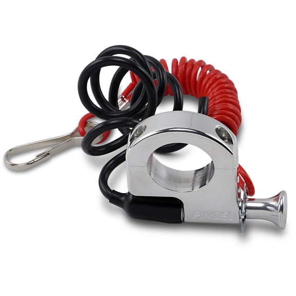 Pingel Tether Kill Switch for 1-1/4 in Handlebars, Billet Aluminum & Stainless Steel, Water-Resistant, Normally Closed, ATV Handlebar Mount (646)