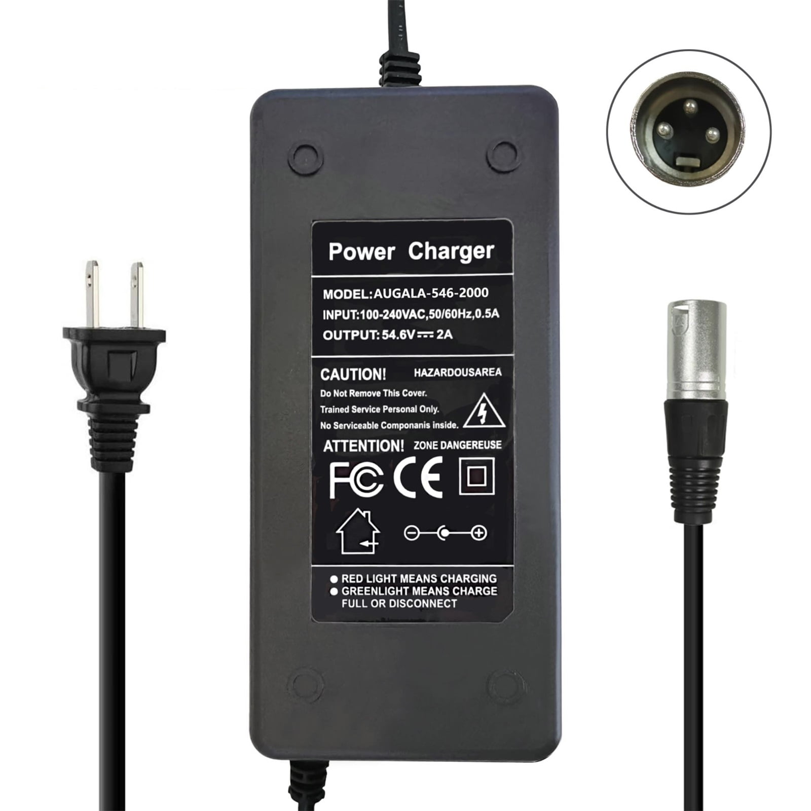 Pingjiadianzikeji 42V 2A Lithium Battery Charger for Swagtron T1