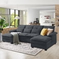 thumbnail image 1 of Pingliang Home 110" Oversized U Shaped Couch,4 Seat Sectional Sofa with 4 Pillows,Upholstered Symmetrical Cloud Couch with Double Chaise,Wrap Around Sofa Modular sofa for Living Room Apartment Office, 1 of 9