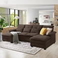 thumbnail image 1 of Pingliang Home 109.8" Oversized U Shaped Couch,4 Seat Sectional Sofa with 4 Lumbar Pillow,Upholstered Symmetrical Cloud Couch with Double Chaise,Wrap Around Sofa for Living Room Apartment Office, 1 of 9