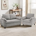 thumbnail image 1 of Pingliang Home 2 Pieces Furniture Set, 57" Loveseat and 35" Accent Chair, 1-Seater Single Armchair and 2-Seater Small Sofa Couch with Side Pockets for Dorm,Living Room,Apartment,Office,Studio, 1 of 5