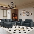 thumbnail image 1 of Pingliang Home 4 Piece Sofa Set,Sectional Sofa Couch with Storage Ottoman and Storage Pockets, L Shaped 3 Seater+Ottoman+Loveseat+Accent Chair,Living Room Furniture Set for Apartment Apt Living Room, 1 of 9