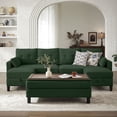 thumbnail image 1 of Pingliang Home 101" Convertible Sectional Sofa with Ottoman Coffee Table,U Shaped 4 Seat Sofa Couch with Storage Pockets,Modern Linen Sofa Bed with 3 Ottoman for Living Room Apartment Office Studio, 1 of 12