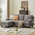 thumbnail image 1 of Pingliang Home 84" Convertible Sectional Sofa Couch with Reversible Storage Ottoman & Side Pockets,Deep Seat Modern L Shaped 3 Seat Sofa Couch,for Living Room Office Apartment Studio, 1 of 9