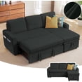 thumbnail image 1 of Pingliang Home Pull Out Sleeper Sectional Sofa Bed with Storage Chaise, Convertible L Shaped Couch with Side Pockets,Modern Linen Reversible Sofa Couch for Living Room Apartment Office Studio, 1 of 8