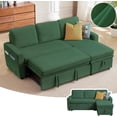 thumbnail image 1 of Pingliang Home Pull Out Sleeper Sectional Sofa Bed with Storage Chaise, Convertible L Shaped Couch with Side Pockets,Modern Linen Reversible Sofa Couch for Living Room Apartment Office Studio, 1 of 8