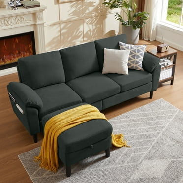 Pingliang Home Sectional Sofa Couch with Storage Ottoman,Modern 3 Seat L Shaped Sofa Couch for Living Room Apartment Studio Office