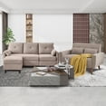 thumbnail image 1 of Pingliang Home Furniture Set with 4 Throw Pillows,Convertible Sectional Sofa with Storage Ottoman and Loveseat, 3 Seat L Shaped Couch with Side Storage Pockets for Living Room Office Apartment Studio, 1 of 9