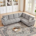 thumbnail image 1 of Pingliang Home 102" Convertible Sectional Sofa Couch,Upholstered Oversized Modern 6 Seat L Shaped Couch Corner Sofa Reversible Sofa Set for Living Room Apartment Office Studio, 1 of 10