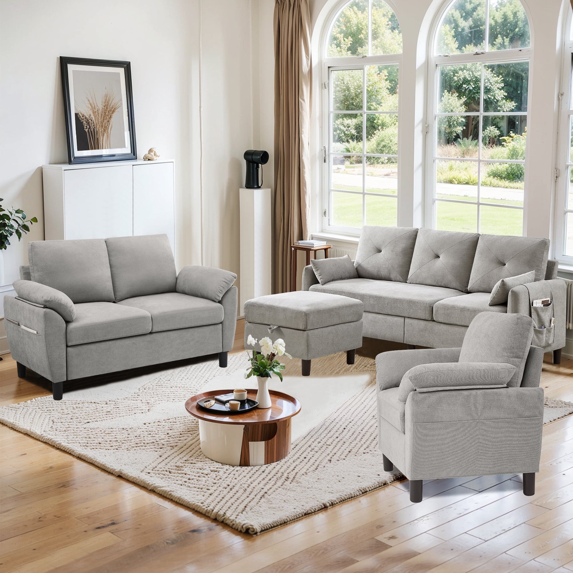Pingliang Home Living Room Furniture Set, Sectional Sofa Couch with ...