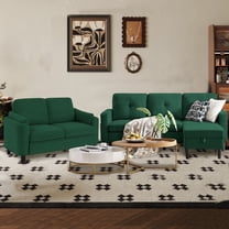 Pingliang Home Living Room Furniture Set,Sectional Sofa Couch with Storage Ottoman and Loveseat,3 Seater L-shaped Sofa and 2 Seater Couch for Home Apartment Studio Office