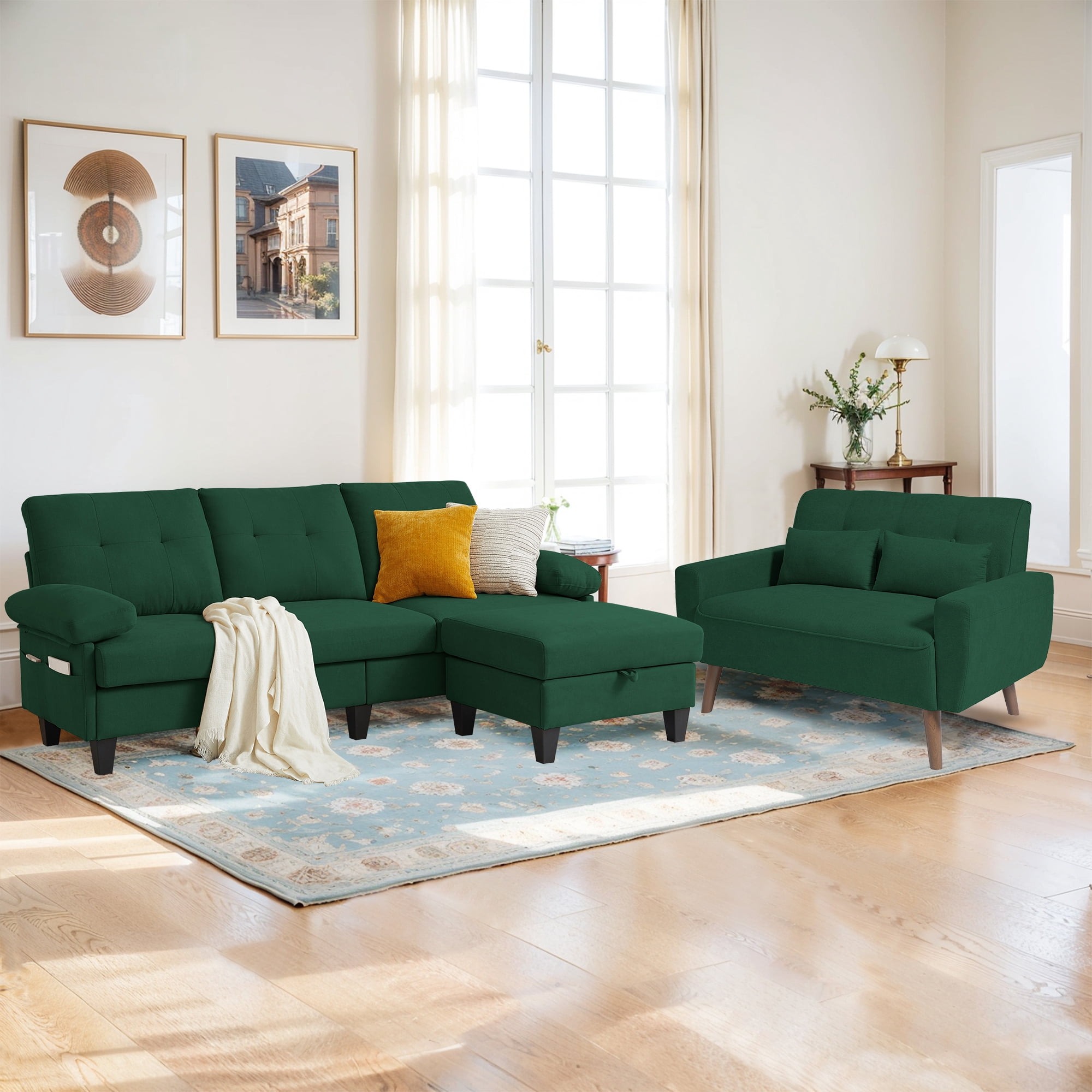Pingliang Home Living Room Furniture Set Sectional Sofa with Storage ...