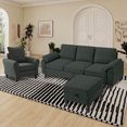 thumbnail image 1 of Pingliang Home Living Room Sectional Sofa with Storage Ottoman and Accent Chair,Single Chair Armchair and 3 Seat L Shaped Couch with Side Pockets for Home Apartment Office Studio, 1 of 9