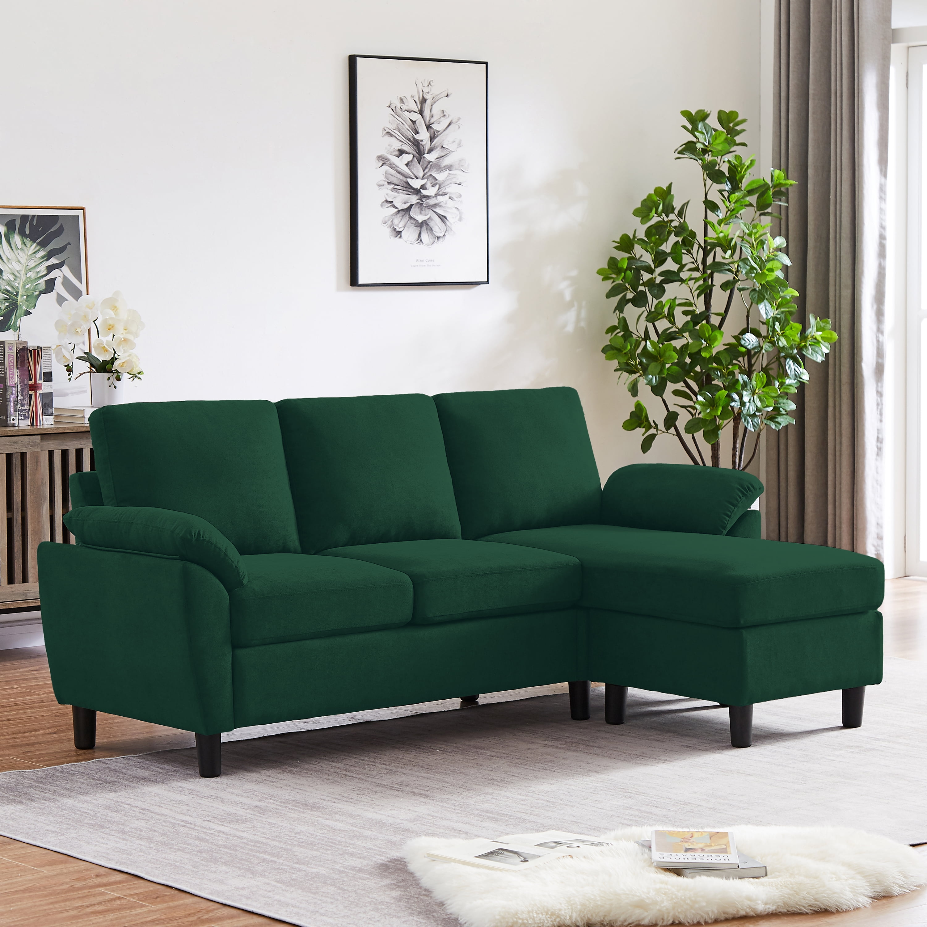 Pingliang Home Modern Fabric L-Shapped Sofa Sectional Couches for