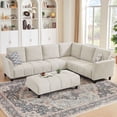 thumbnail image 1 of Pingliang Home 102" Convertible Sectional Sofa with Long Ottoman,Upholstered Oversized Modern 6 Seat L Shaped Couch Corner Sofa with Back Cushions for Living Room Apartment Office Studio, 1 of 10