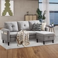 thumbnail image 1 of Pingliang Home Sectional Sofa Couch for Living Room, Modular 3 Seat Sectional L Shaped Couch with Storage Ottoman, Modern Linen Fabric Sofa for Small Space Apartment Office Home, 1 of 9