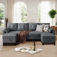 thumbnail image 1 of Pingliang Home Sectional Sofa Couch with 2 Ottomans,U Shaped 4 Seater Sofa Couch with Storage Ottomans and Side Pockets, Oversized Modern Linen Sofa Couch for Living Room Apartment Apt Office Studio, 1 of 8