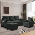 thumbnail image 1 of Pingliang Home Sofa Set, Convertible Sectional Sofa & Accent Chair,3 Seat L-Shaped Couch with Reversible Storage Ottoman&Side Pocket, Furniture Set for Living Room Office Apt, 1 of 9