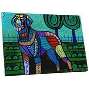 Pingo World 0413Q3KEZ34 "Heather Galler Curly Retriever Dog" Gallery Wrapped Canvas Wall Art, 20" x 16", Variable